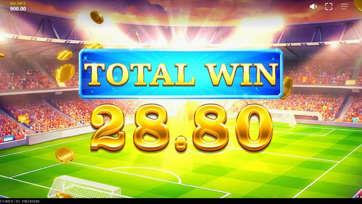 Interface do slot World Football Fortunes com tema de estádio de futebol