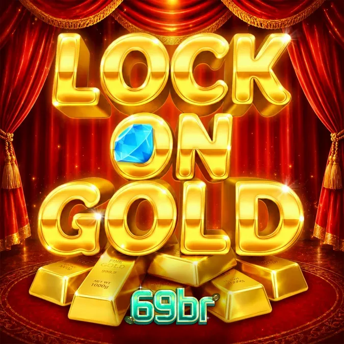 Interface do jogo de slot Lock On Gold com tema de luxo e barras de ouro
