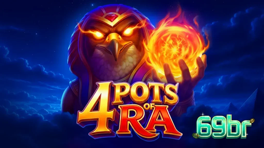 Interface do jogo 4 Pots of Ra: Hold and Win com temática egípcia